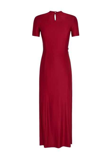 Red gathered-detail long dress Rabanne - women RABANNE | 25PJRO886VI0267P644