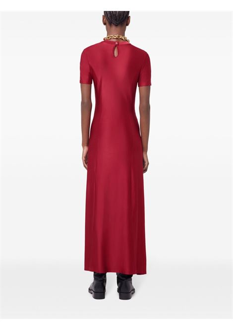 Red gathered-detail long dress Rabanne - women RABANNE | 25PJRO886VI0267P644