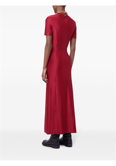 Red gathered-detail long dress Rabanne - women RABANNE | 25PJRO886VI0267P644