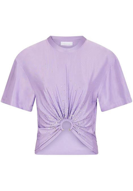 Lilac crystal-embellished piercing T-shirt Rabanne - women