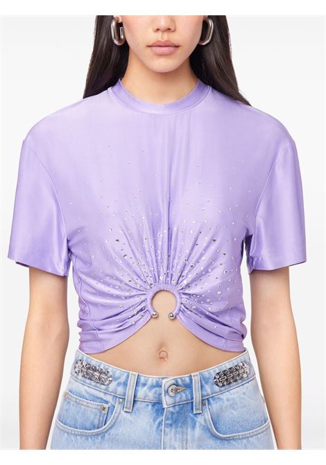 Lilac crystal-embellished piercing T-shirt Rabanne - women RABANNE | 25PJTE009VI0267P517