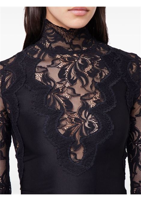 Black long-sleeved lace top Rabanne - women RABANNE | 25PJTO025PA0170P001