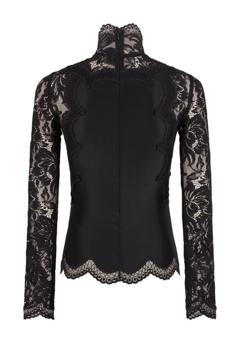 Black long-sleeved lace top Rabanne - women RABANNE | 25PJTO025PA0170P001