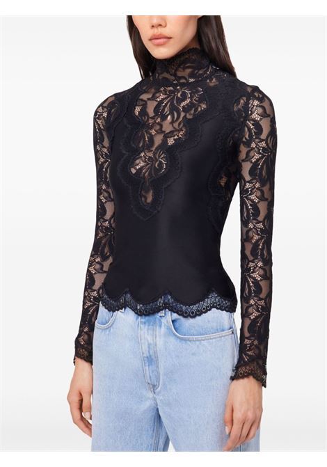 Black long-sleeved lace top Rabanne - women RABANNE | 25PJTO025PA0170P001