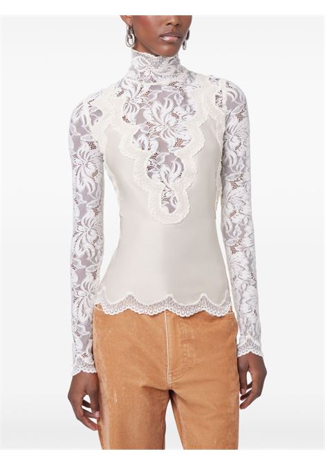 Ivory long-sleeved lace top Rabanne - women RABANNE | 25PJTO025PA0170P105