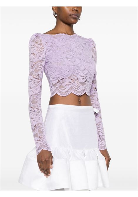 Lilac lace crop top Rabanne - women RABANNE | 25PJTO845PA0170P519