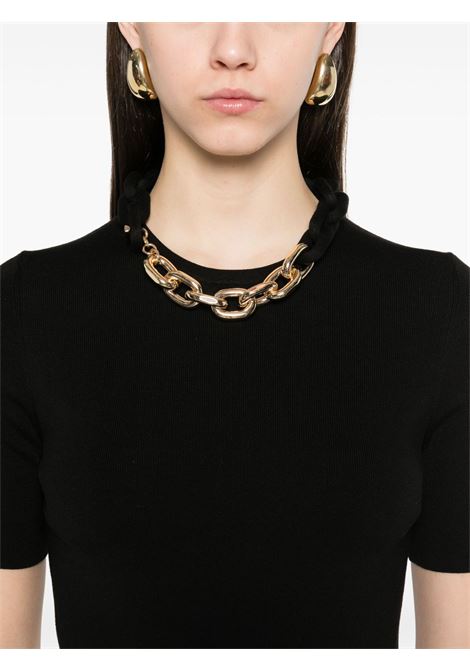 Black chain link-detail t-shirt Rabanne - women RABANNE | 25PMPU016ML0308P001