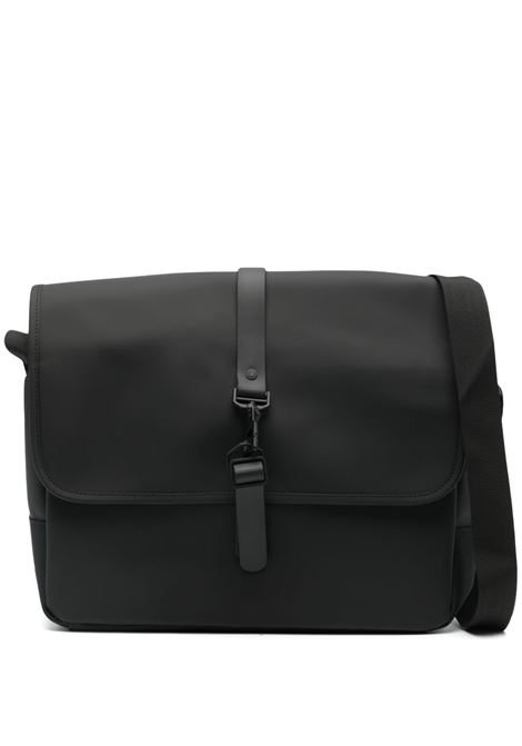 Black foldover-top laptop bag Rains - RAINS unisex