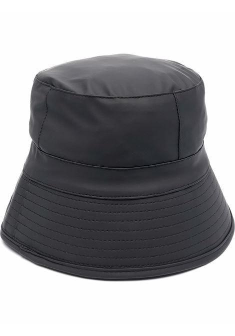 Black logo-plaque bucket hat Rains - men RAINS | RA20010BLA