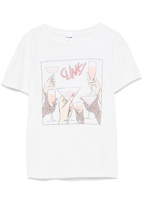 T-shirt Cheers in bianco RE/done - donna RE/DONE | T-shirt | 02402WCGT314VNTGWHT