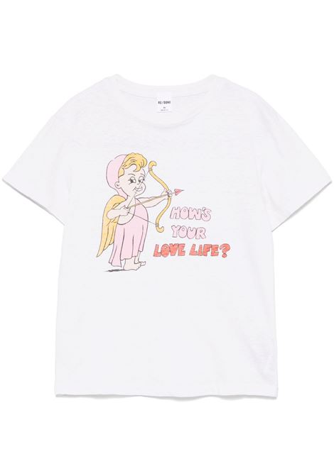 White Love Life T-shirt RE/DONE - women RE/DONE | T-shirt | 02402WCGT328VNTGWHT