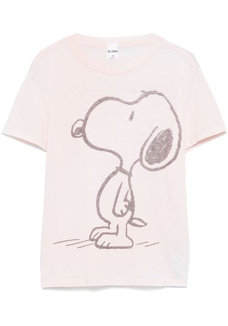 White Peanuts Snoopy T-shirt RE/DONE - women RE/DONE | T-shirt | 79202WCGT319DAHLIA