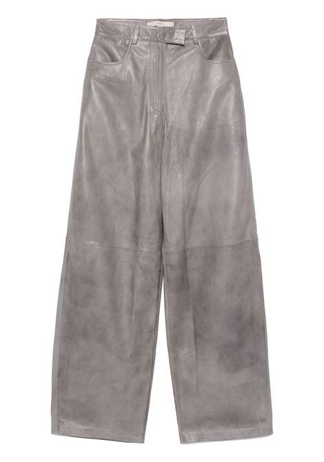 Pantaloni in pelle in grigio Remain - donna