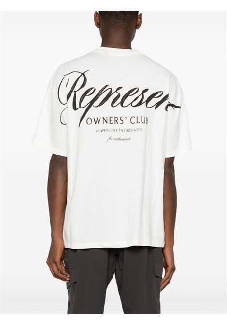 White Owners Club Script T-shirt Represent - men REPRESENT | OCM41201072