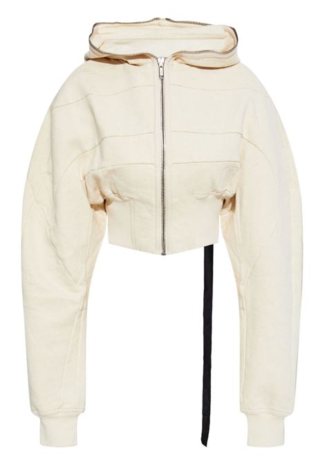 Felpa crop con zip e cappuccio in beige Rick owens drkshdw - donna RICK OWENS DRKSHDW | Felpe | DS01E3233FN21