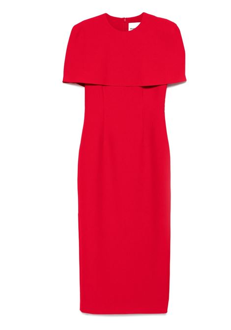 Red cape-detail crepe midi dress Roland mouret - women ROLAND MOURET | Dresses | RMRS25075MR