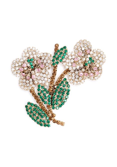 Gold  small Botanica brooch Rosantica x vivetta - women ROSANTICA X VIVETTA | Brooches | 17790SPFIO3MLT