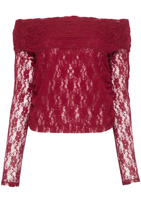 Top in pizzo a maniche lunghe in rosso Rotate - donna ROTATE | 11327321972197