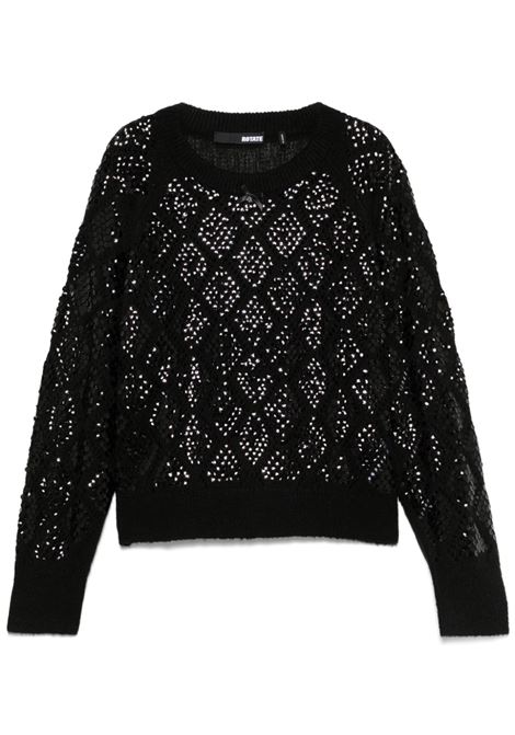 Maglione con paillettes in nero Rotate- donna ROTATE | 113366100100