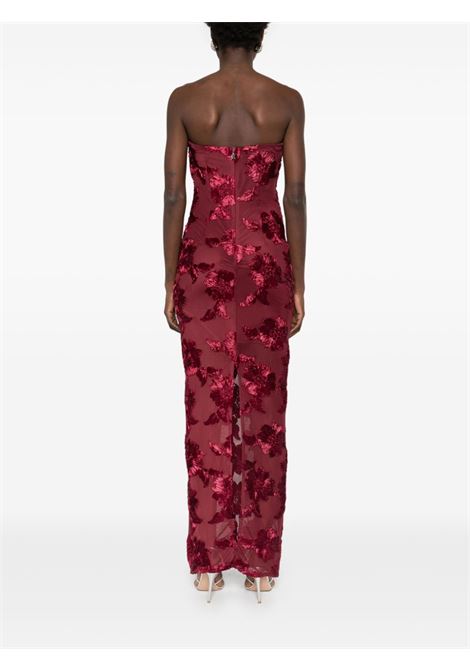 Burgundy floral-appliqué maxi dress Rotate - women ROTATE | 11353024842484