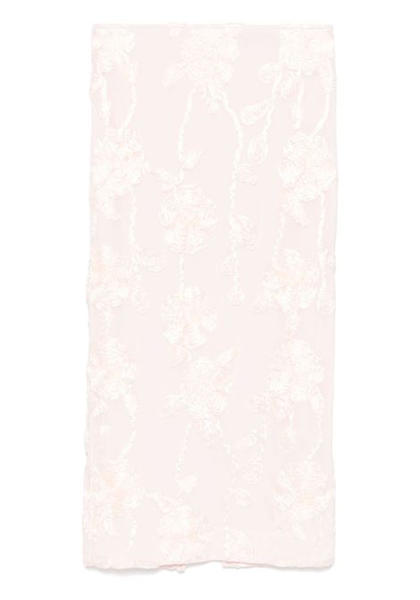 Blush pink floral-mesh midi skirt Rotate - women