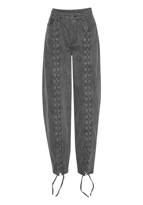 Dark grey laced-leg jeans Rotate - women