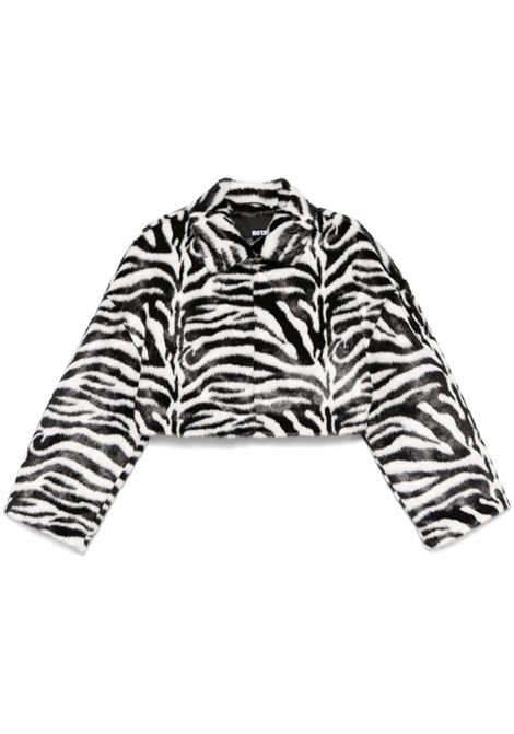 Bomber con stampa zebra in pelliccia sintetica in bianco e nero Rotate - donna ROTATE | 11402327292729