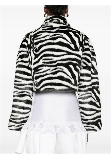 Bomber con stampa zebra in pelliccia sintetica in bianco e nero Rotate - donna ROTATE | 11402327292729