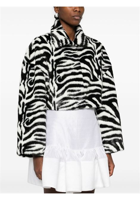 Bomber con stampa zebra in pelliccia sintetica in bianco e nero Rotate - donna ROTATE | 11402327292729