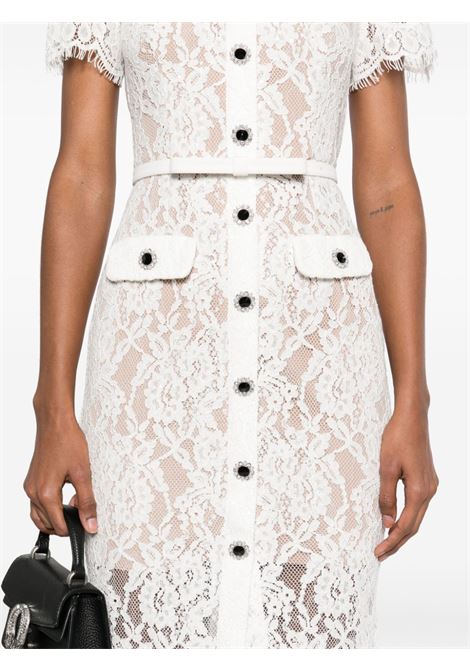 Abito midi a fiori in bianco Self-Portrait - donna SELF-PORTRAIT | RS25013MAW