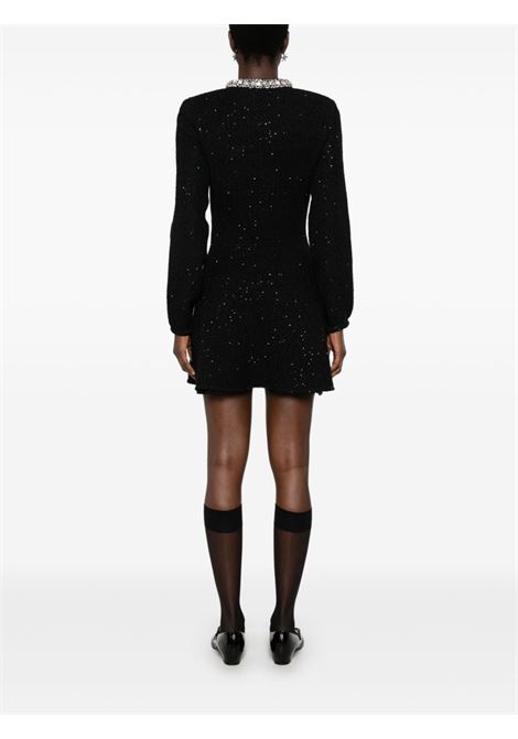 Black sequin knit mini dress Self-portrait - women SELF-PORTRAIT | RS25035SB