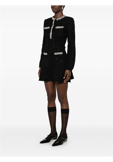 Black sequin knit mini dress Self-portrait - women SELF-PORTRAIT | RS25035SB