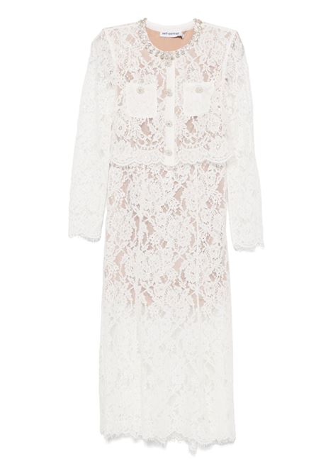 White lace embellished midi dress Self-portrait - women SELF-PORTRAIT | RS25053MBW