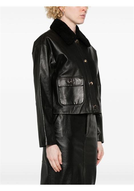 Black leather jacket Self-portrait - women SELF-PORTRAIT | RS25085JB