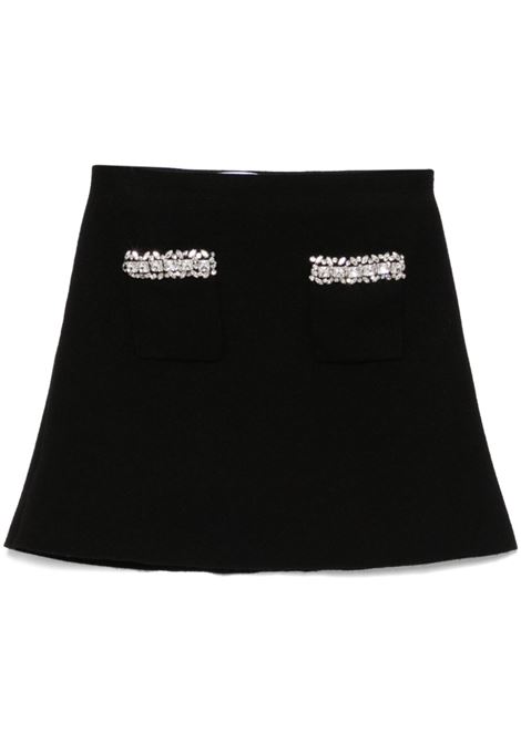 Black knitted embellished mini skirt Self-portrait - women