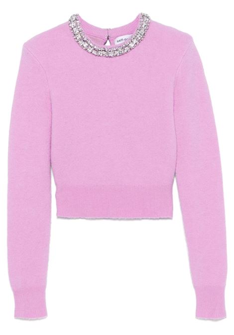 Maglione con cristalli in rosa Self-portrait - donna SELF-PORTRAIT | RS25118TP