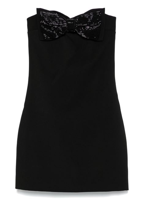 Black crepe bandeau mini dress Self-portrait - women