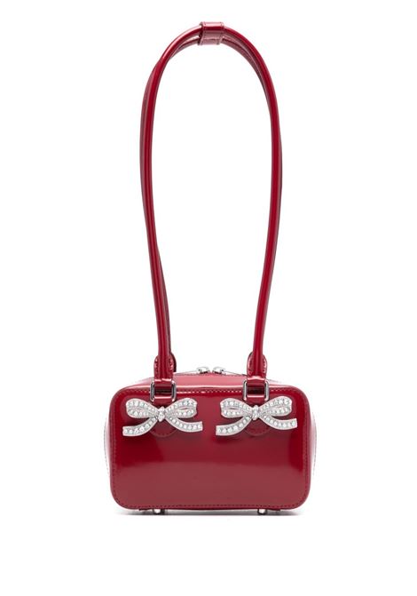 Burgundy bow-detail shoulder bag  Self-portrait - women SELF-PORTRAIT | RS25301ABU