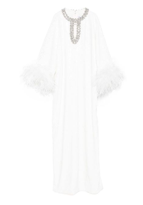 White sequin feather maxi dress Self Portrait - women SELF-PORTRAIT | RS25301XW