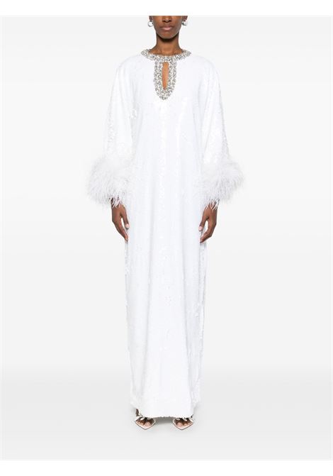 White sequin feather maxi dress Self Portrait - women SELF-PORTRAIT | RS25301XW