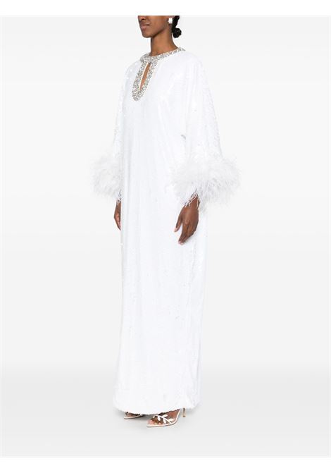 White sequin feather maxi dress Self Portrait - women SELF-PORTRAIT | RS25301XW