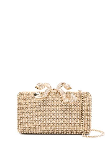 Clutch con cristalli in oro Self-portrait - donna SELF-PORTRAIT | RS25306GD