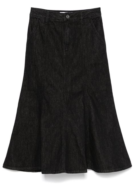 Black flared midi skirt Self-portrait - women