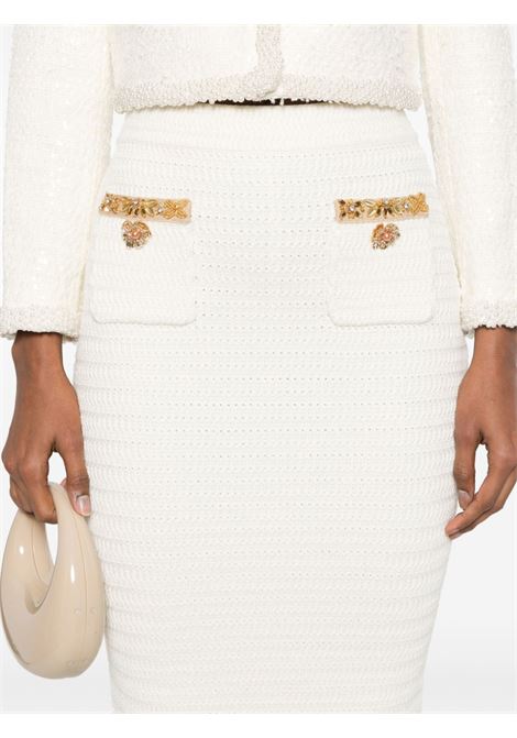 White lurex knitted midi skirt Self-portrait - women SELF-PORTRAIT | RS25910MSKC