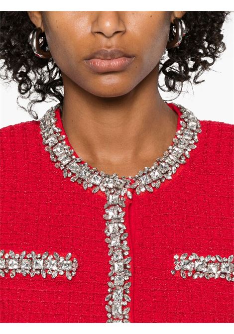 Red textured-knit cardigan Self-portrait - women SELF-PORTRAIT | RS25918CR