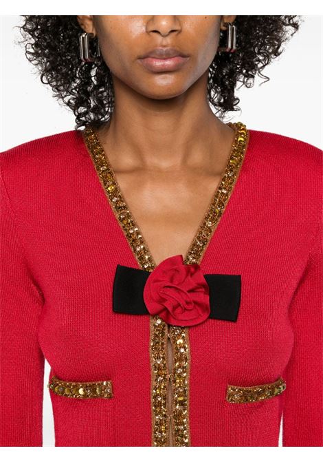 Cardigan con decorazioniin rosso Self-portrait- donna SELF-PORTRAIT | RS25972CR