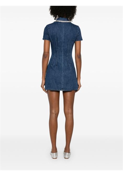 Blue crystal-embellished denim mini dress Self-portrait - women SELF-PORTRAIT | SS24921SBL