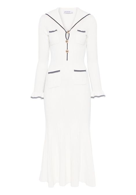 White ribbed maxi dress Self-Portrait - women