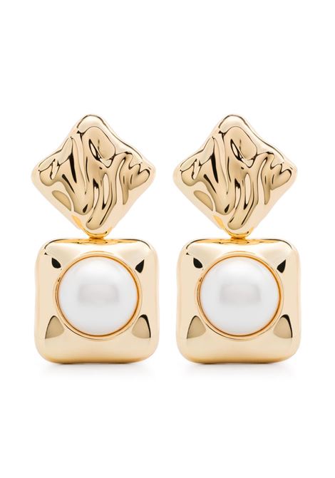 Gold pearl tiered earrings Self-portrait - women