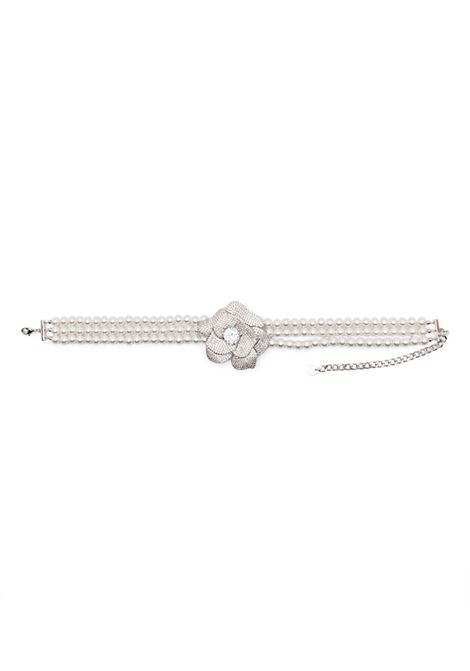 Choker con cristalli in argento Self-Portrait - donna<BR/><BR/>